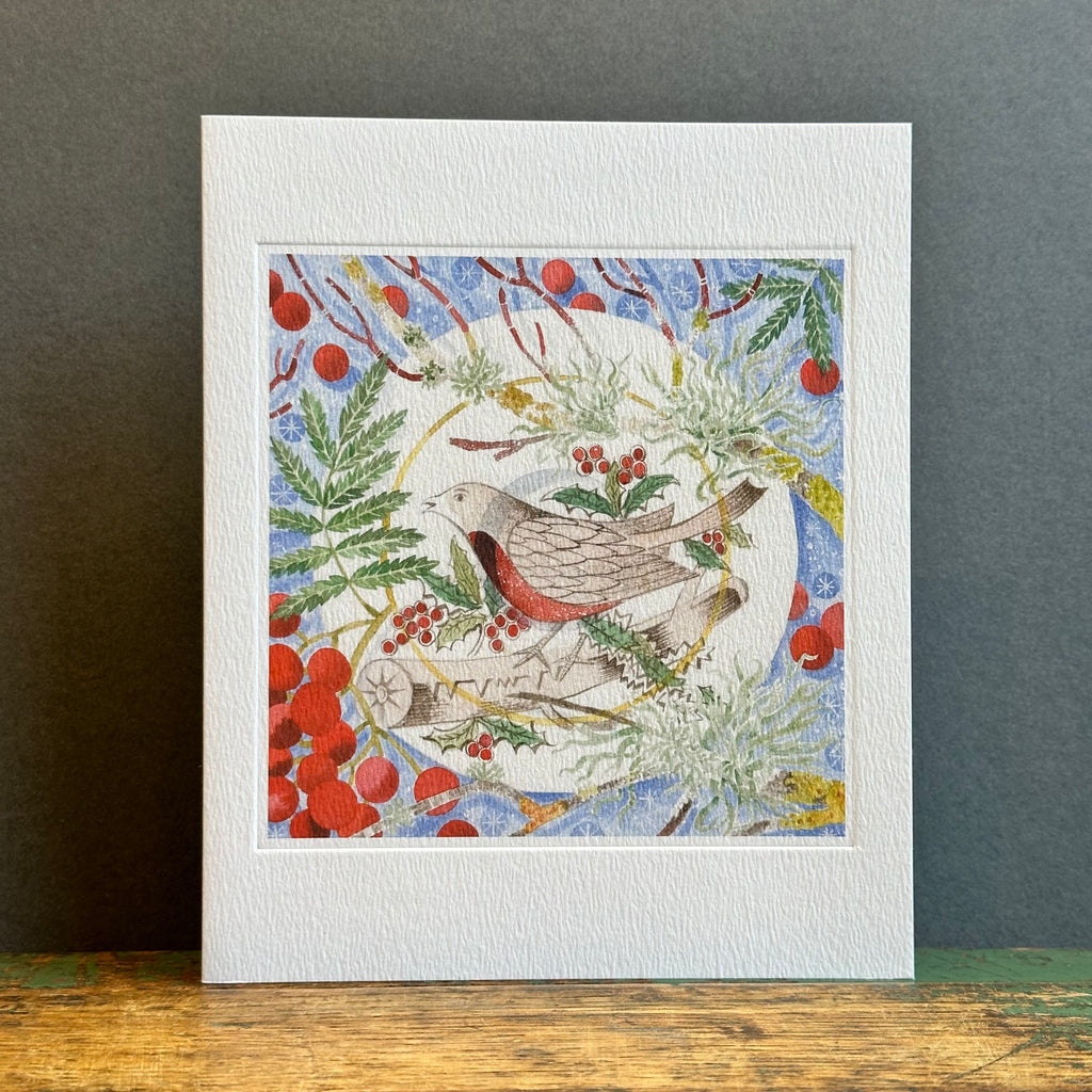 G/Card - Angie Lewin - Winter Bird and Berries