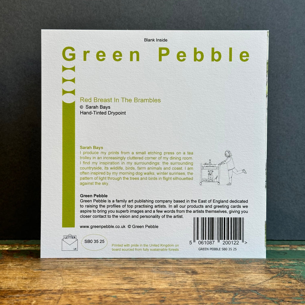 Green Pebble G/Card - Sarah Bays - Red Breast in the Brambles
