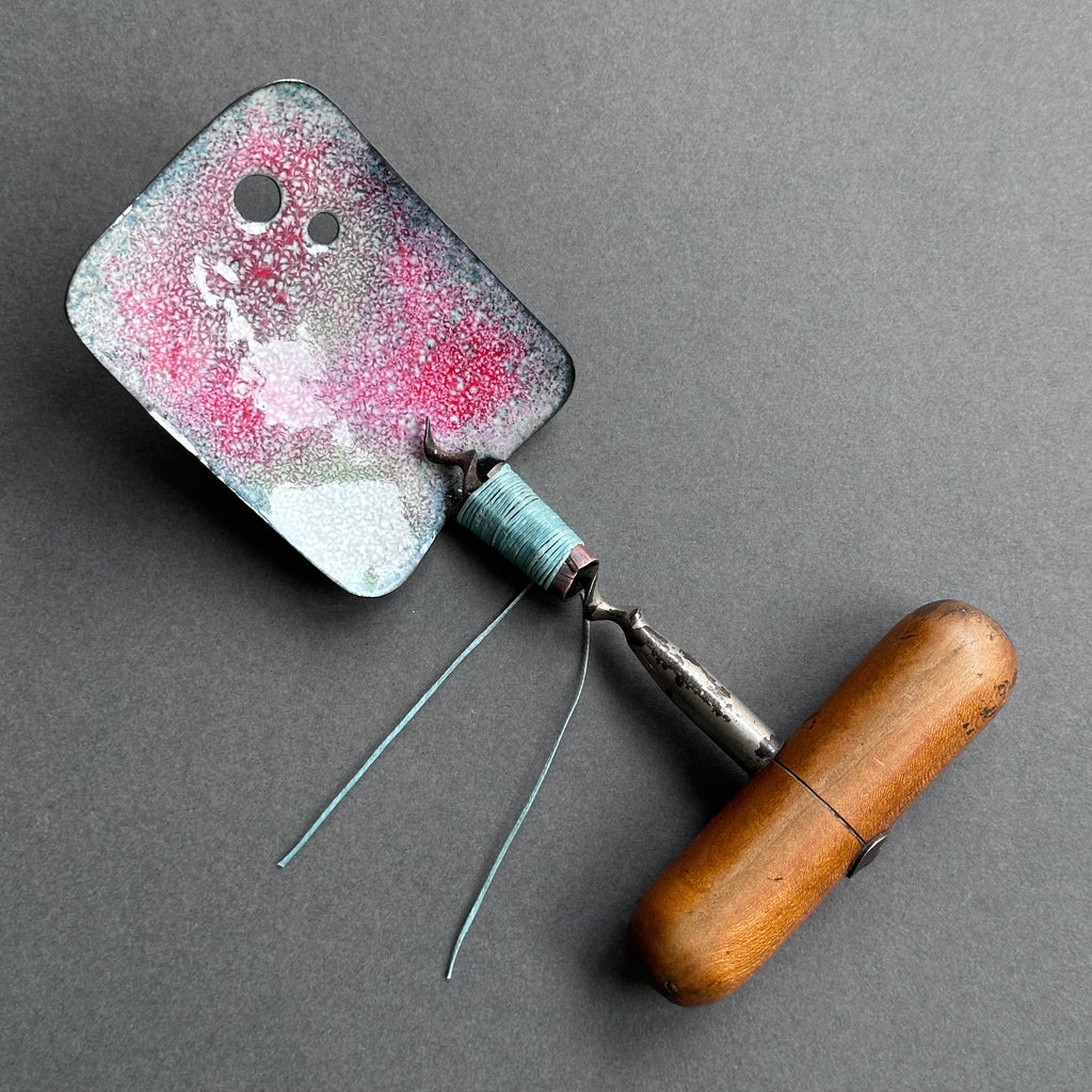 Decorative Enamel Spoon 'Old Wooden Handled Corkscrew’