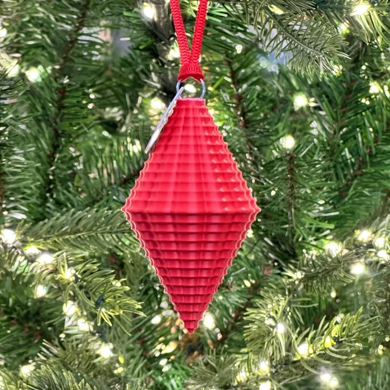 3D Printed Bauble - Rhubarb - Diamond