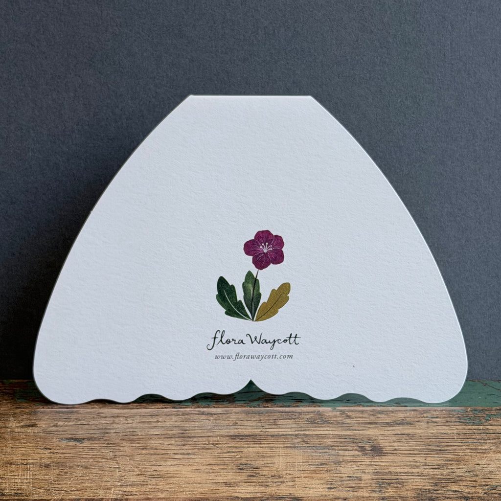 G/Card - Floral Moth Shaped Card - Grey