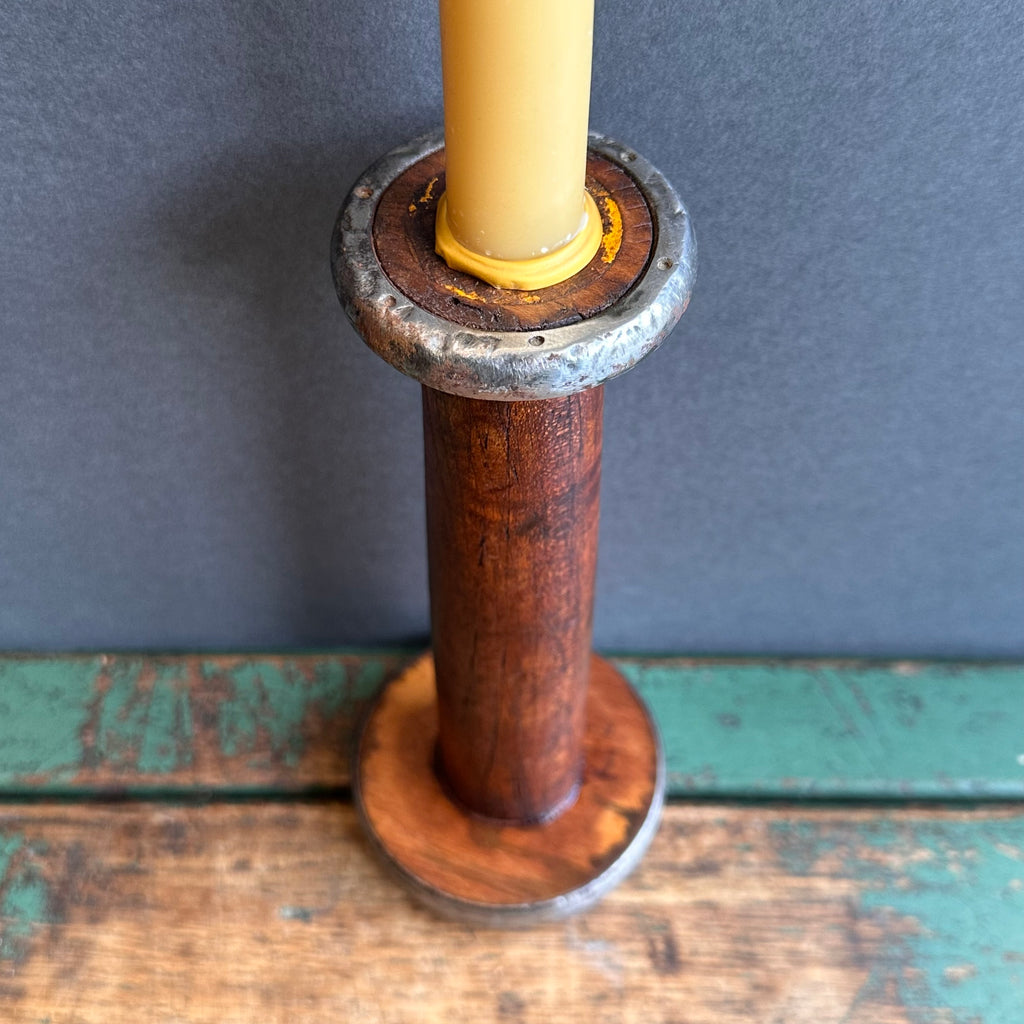 Bobbin Candlestick Small [including beeswax candle]