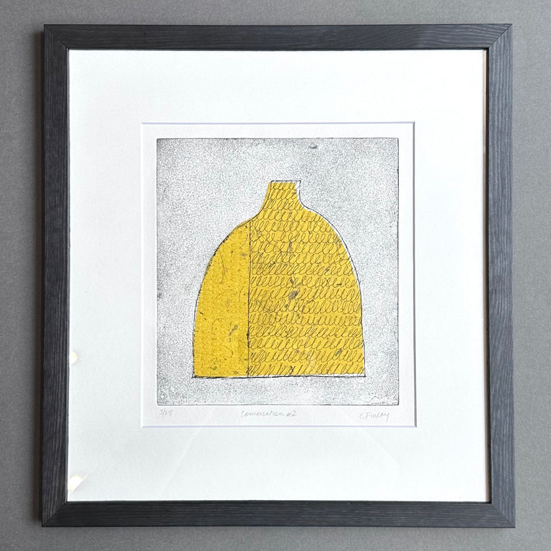 Etching - Conversation #2 - Yellow - Framed