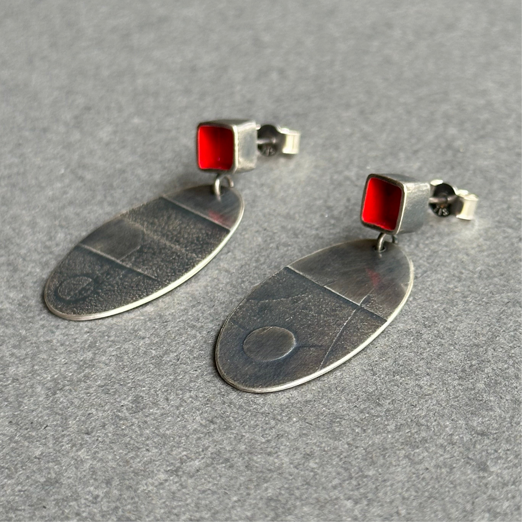 Earrings Collage Drop Studs