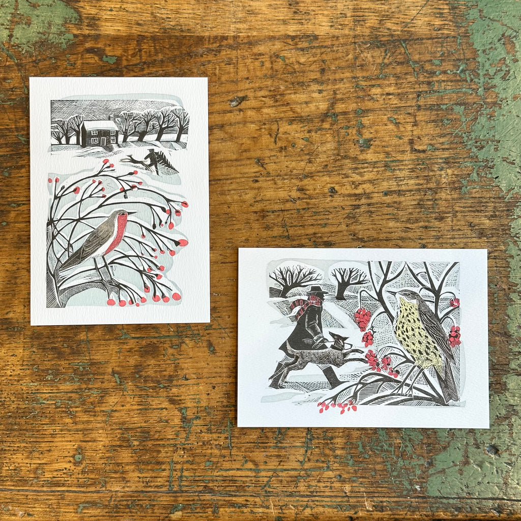 Notecards - Angela Harding - Bringing Back The Tree/Winter Thrush