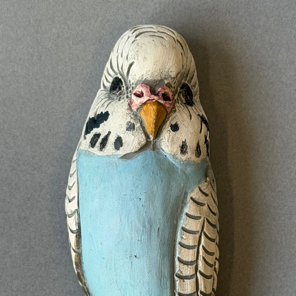 Ceramic Budgie - Single Wall Piece - Front Facing