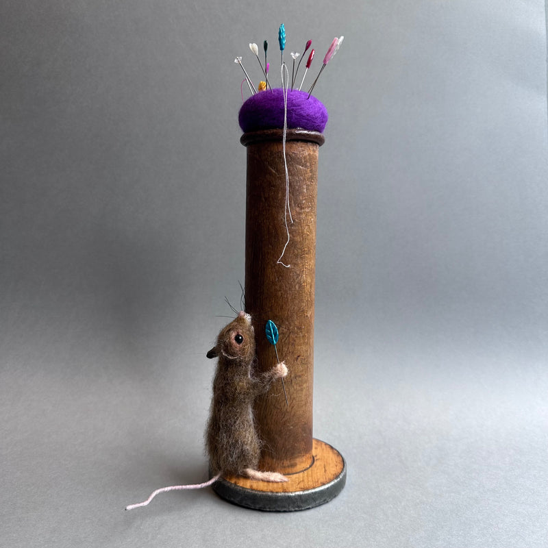 Needle Felted ‘Purple Pincushion Mouse’