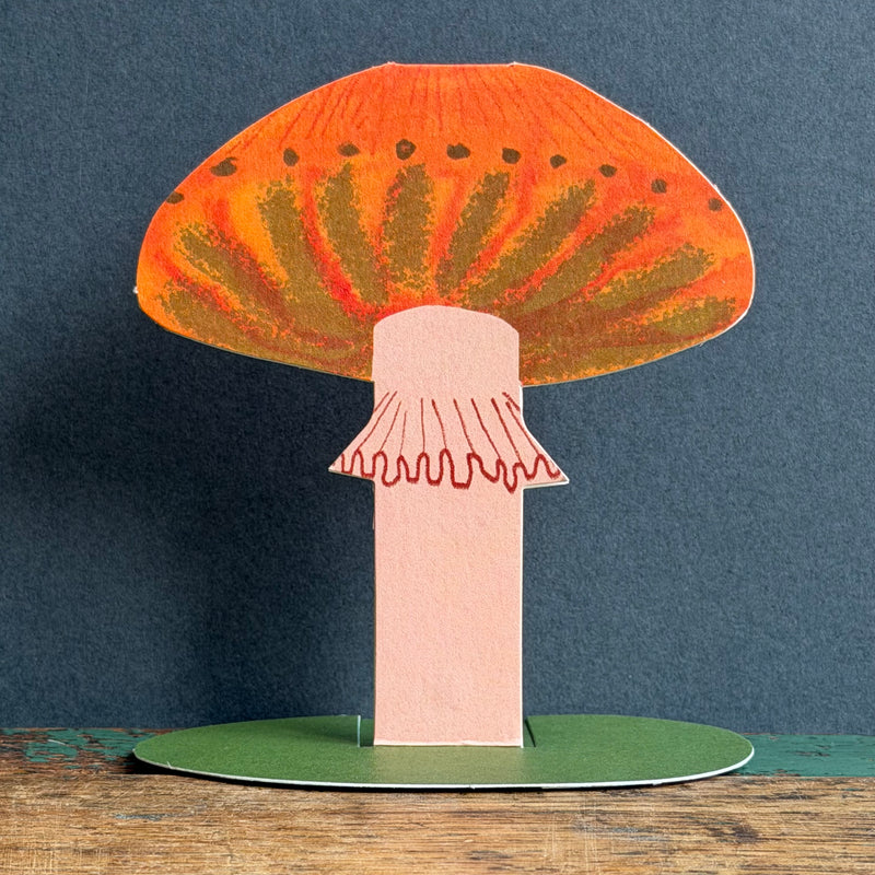 Stand-Up Card - Orange Frilly Mushroom