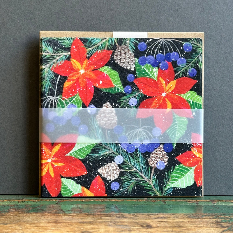 Note Pack - Set of 6 - Faye Baines - Christmas Bouquet