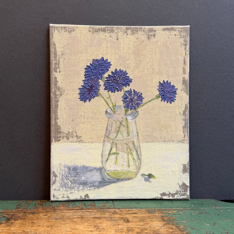 Oil Painting - 8 x 10” - Cornflowers