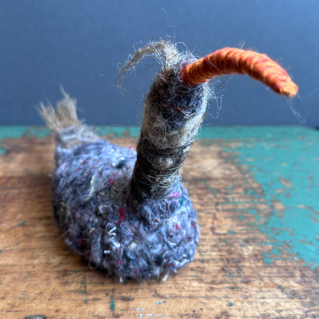 Textile Sculpture ‘Violet the Crested Swimming Bird’