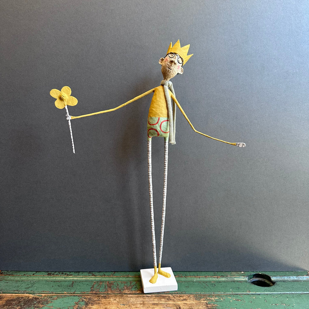 Paper Mache Sculpture ‘Wendell with his Flower’