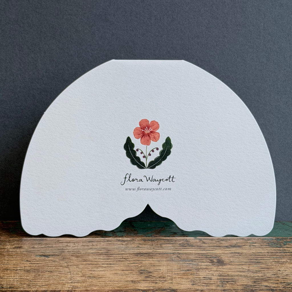 G/Card - Floral Moth Shaped Card - Peach