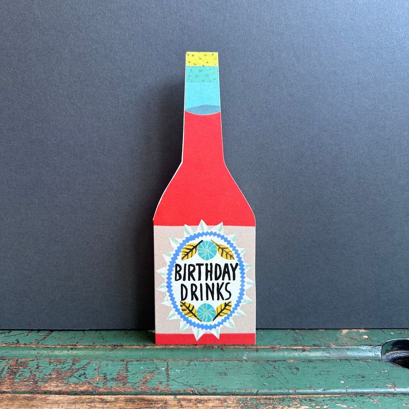 Bottle Shaped Card - Birthday Drinks