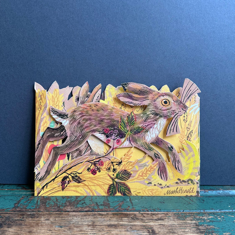 Tri Fold Card - Mark Hearld - Hares