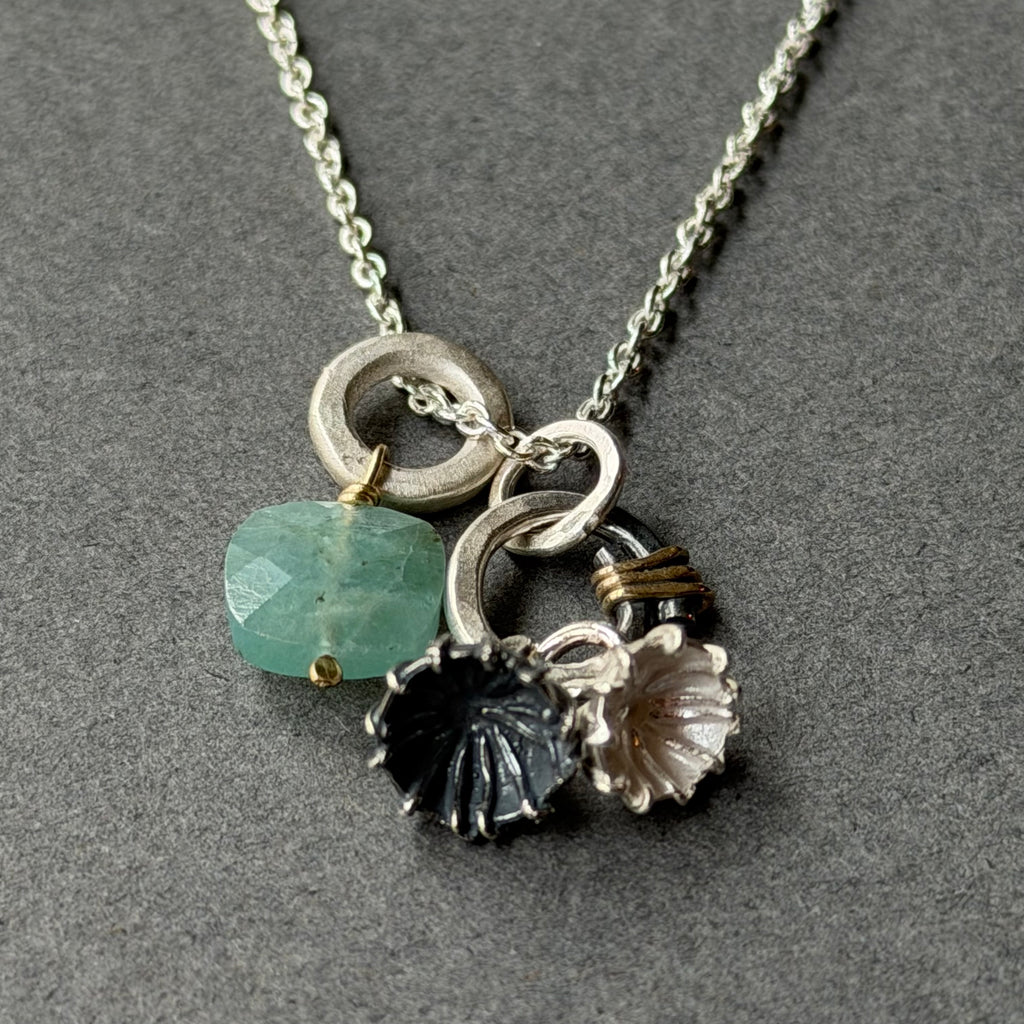 Poppy Seed Necklace - Silver & Grandidierite