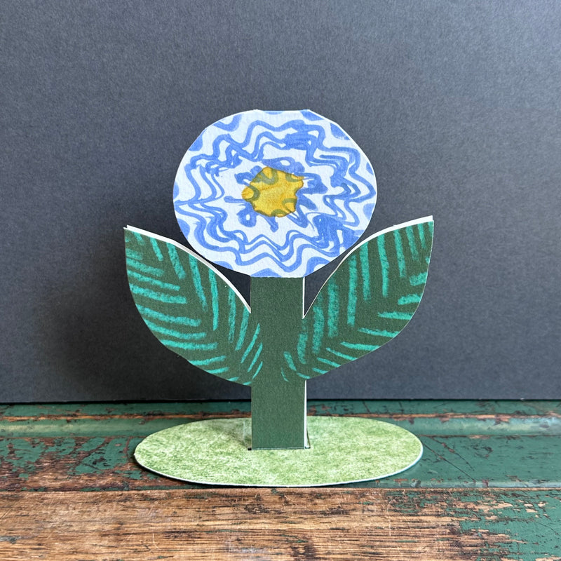 Stand Up Card - Blue Flower