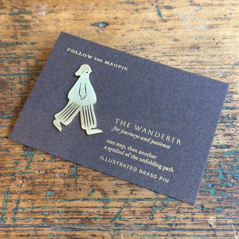 Solid Brass Brooch Pin - The Wanderer [Person]