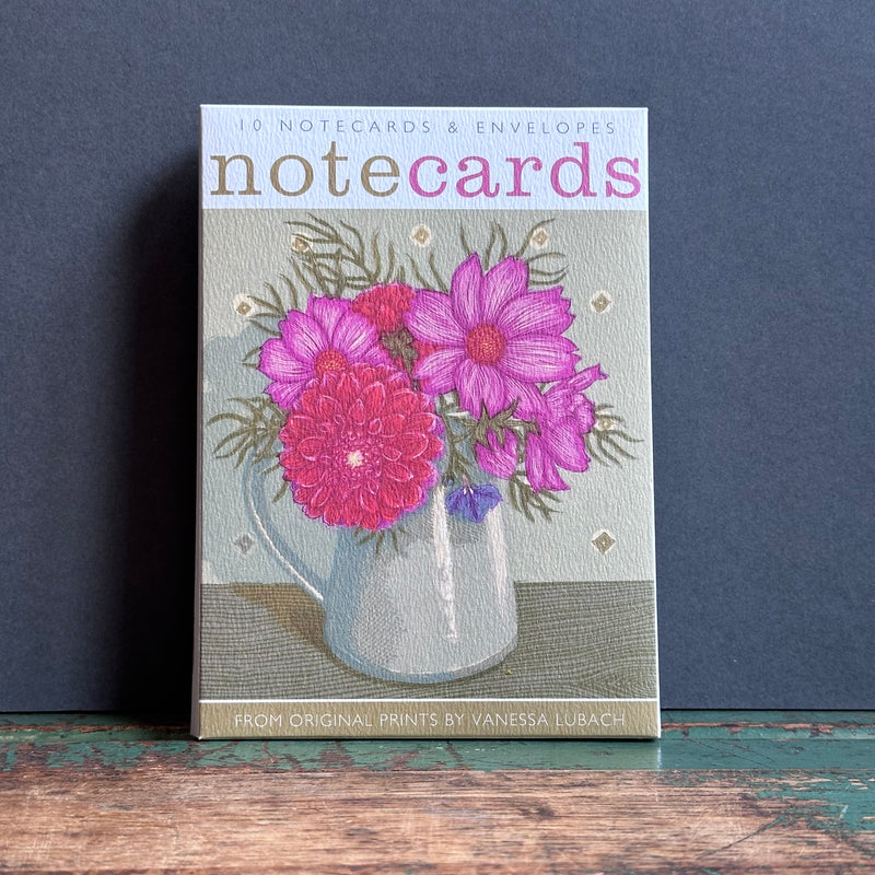 Notecards - Angie Lewin - Dahlia/Cosmos & Grey