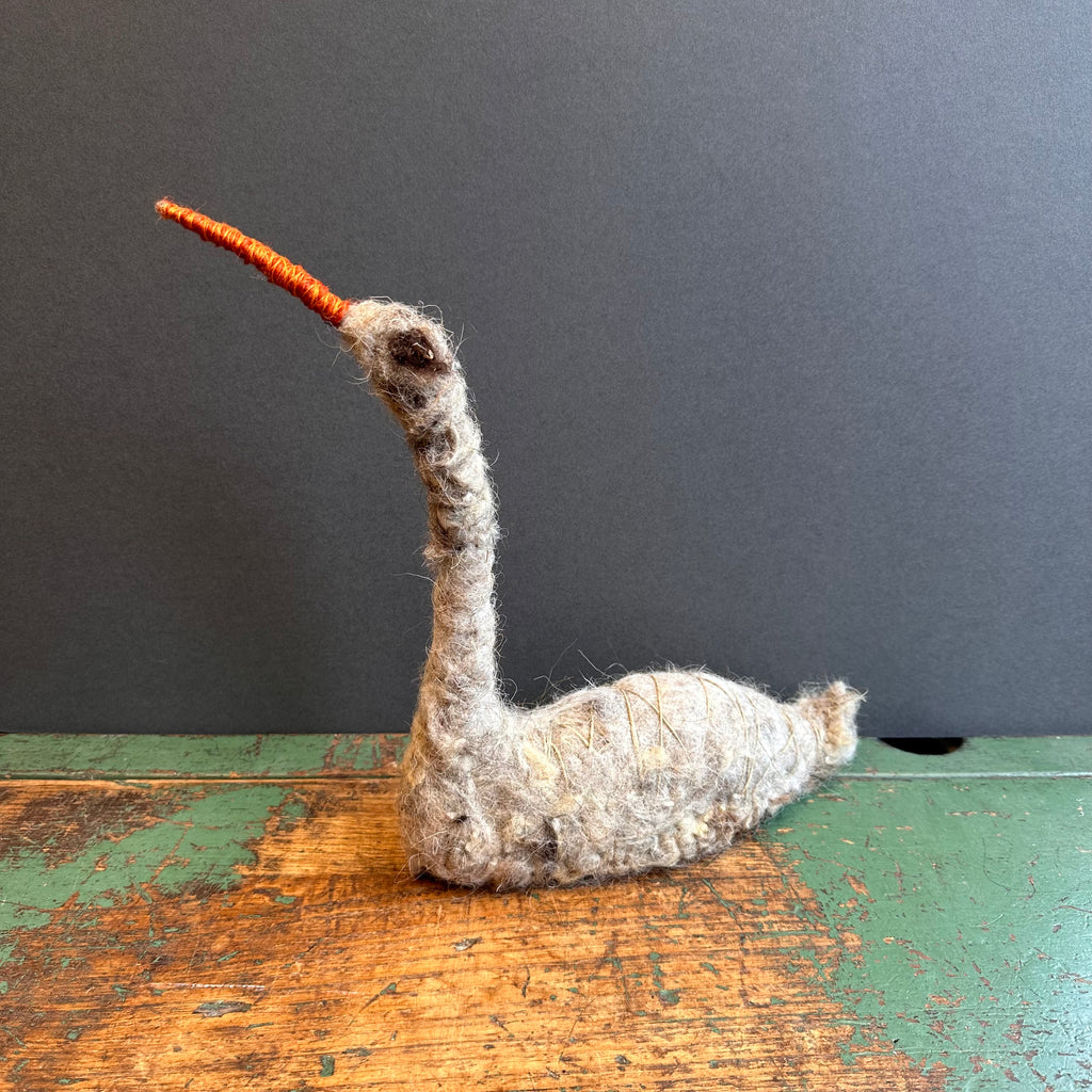 Textile Sculpture ‘Pearl the Swimming Bird’