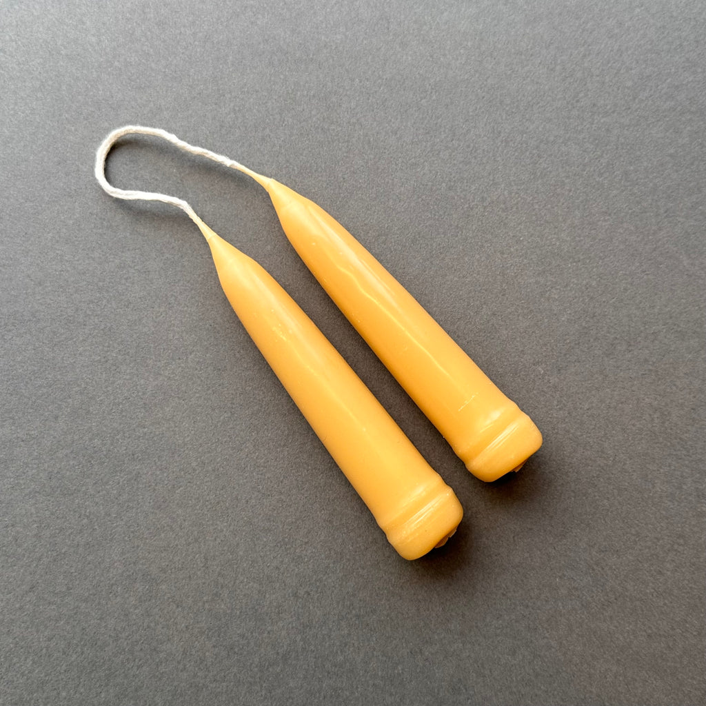 Pair Beeswax Candles - Stubby