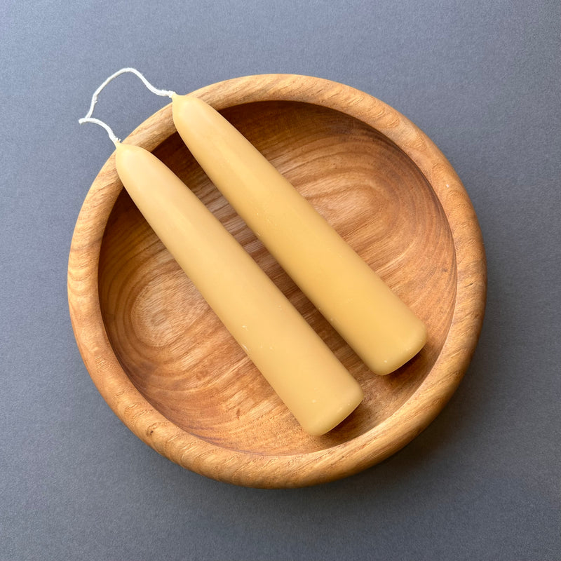 Pair Beeswax Candles - Giant Stubby