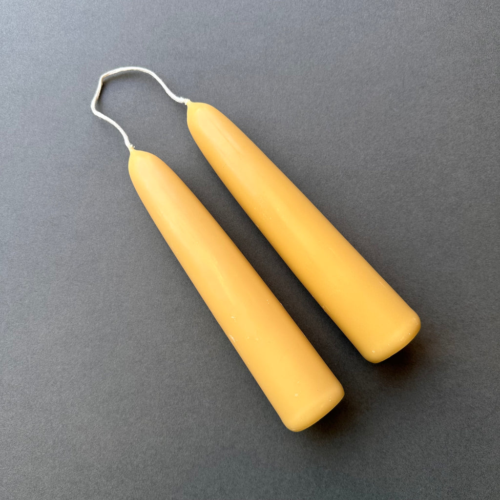 Pair Beeswax Candles - Giant Stubby