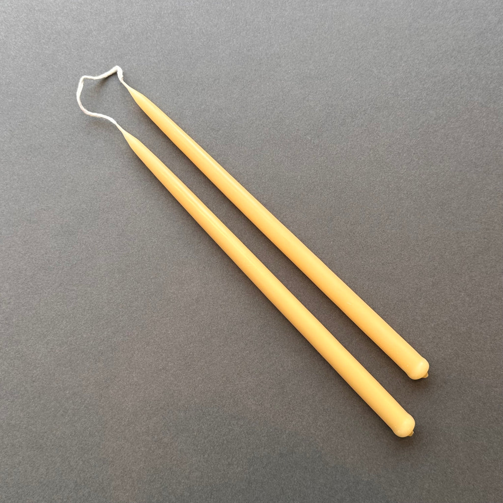 Pair Beeswax Candles - Thin Taper