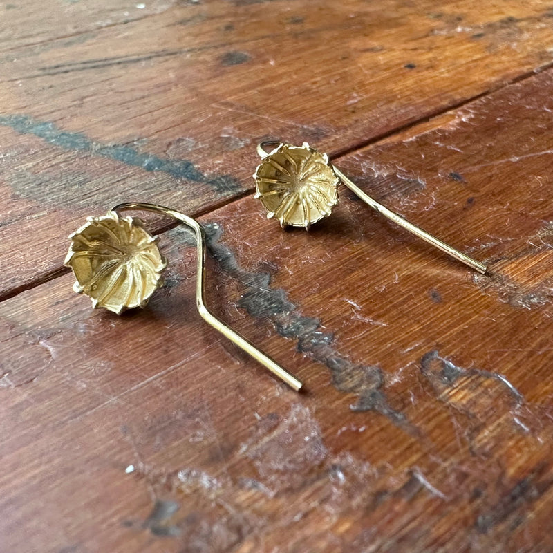 Poppy Seed Drop Earrings - Silver Gilt