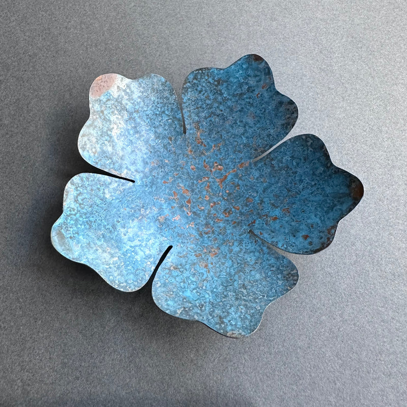 Patinated Block Flower Dish