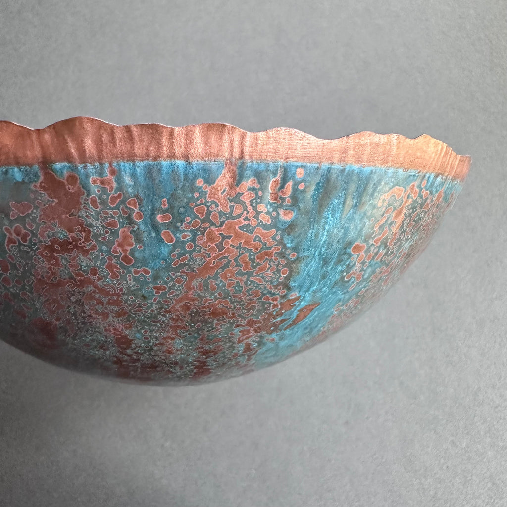 Patinated Copper Bowl - 16cm