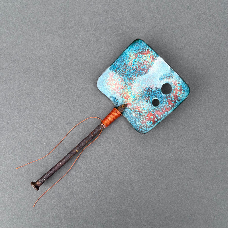 Decorative Enamel Spoon 'Long Round Rusty Nail’