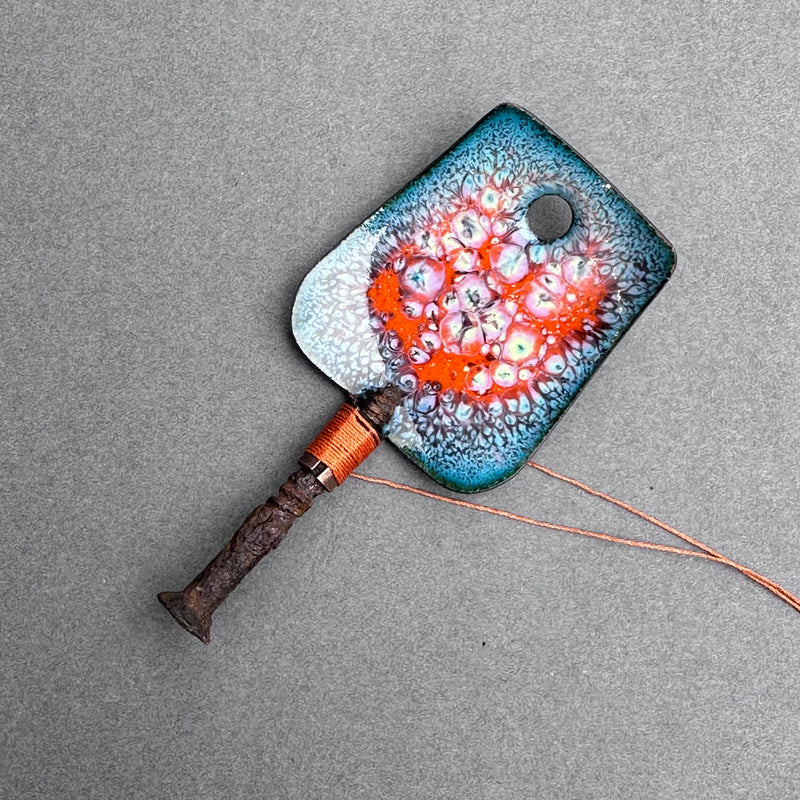 Decorative Enamel Spoon 'Rusty Screw’