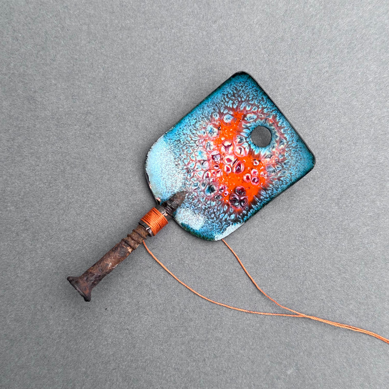 Decorative Enamel Spoon 'Rusty Screw’