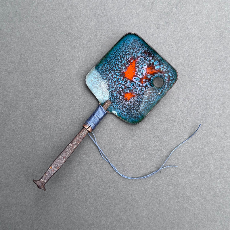 Decorative Enamel Spoon 'Flat Rusty Nail’