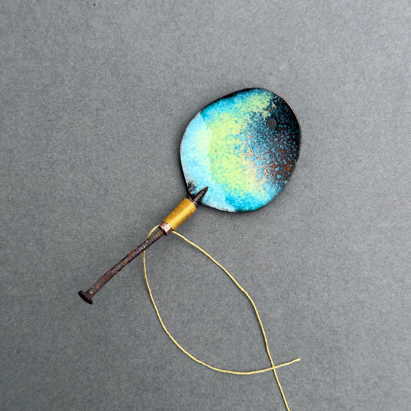 Decorative Enamel Spoon 'Small Rusty Nail’