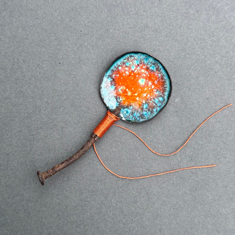 Decorative Enamel Spoon 'Small Rusty Nail’