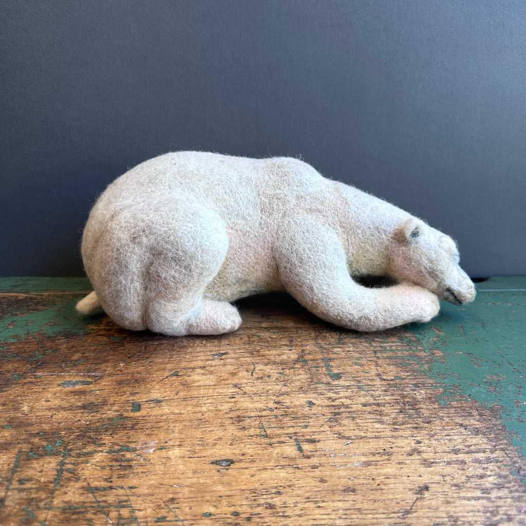 Needle Felted 'Sleeping Polar Bear '