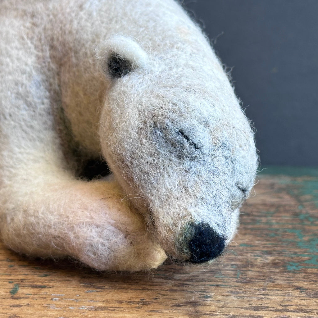 Needle Felted 'Sleeping Polar Bear '