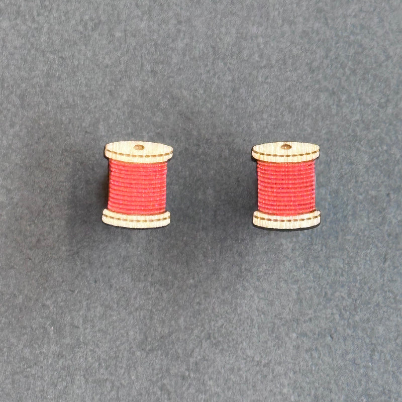 HSC Cotton Stud Earrings ‘Red’