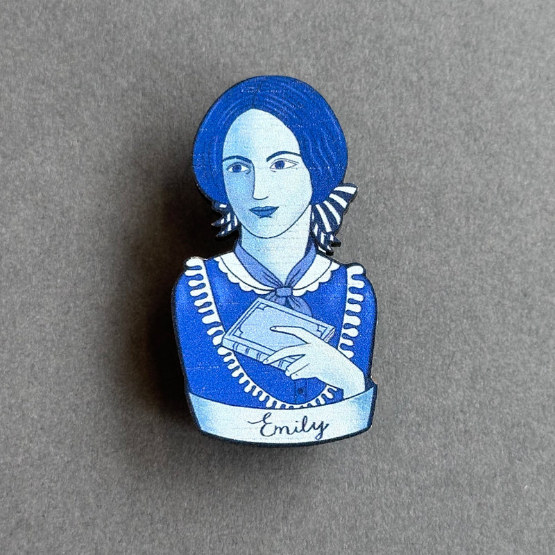 Wooden Pin Brooch - Book Lovers - Emily Bronte