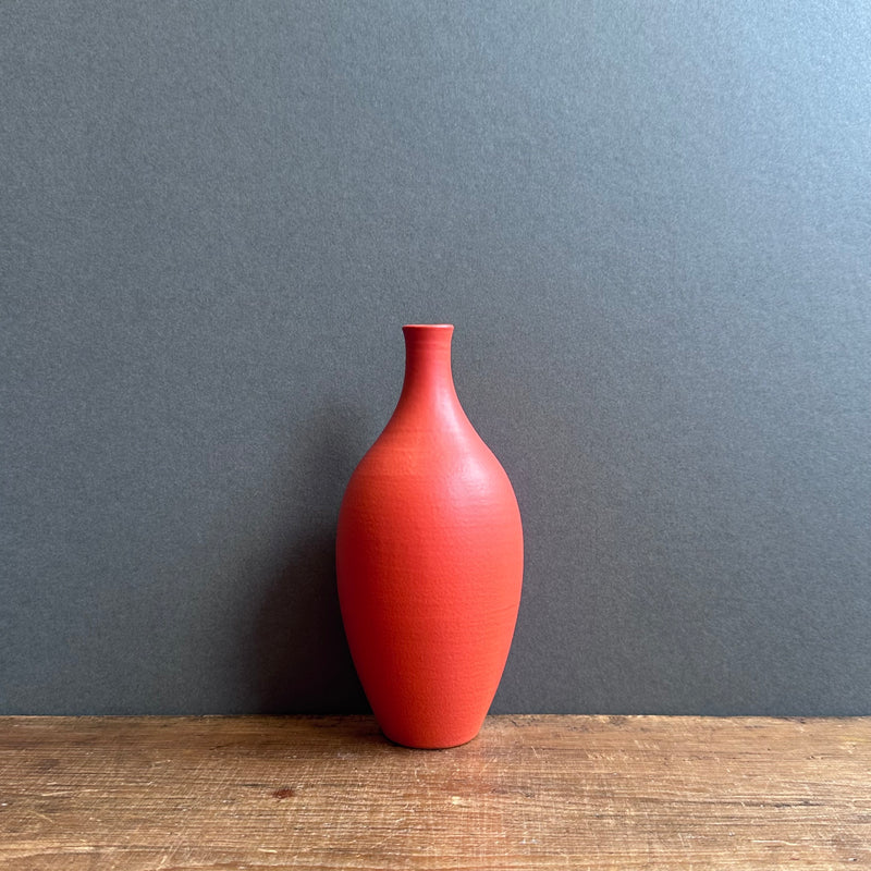 Slender Oval Vase - Medium - Deep Orange #49