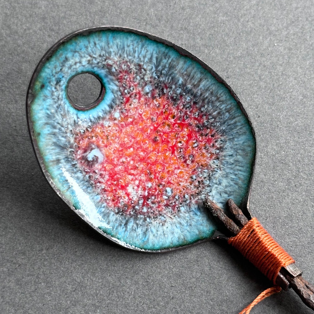 Decorative Enamel Spoon 'Rusty Barbed Wire’