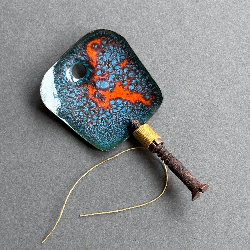 Decorative Enamel Spoon 'Rusty Screw’