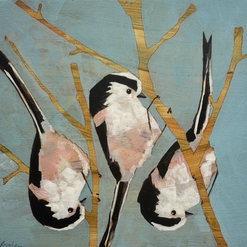 Acrylic on Board - ‘Three Long Tailed Tits’