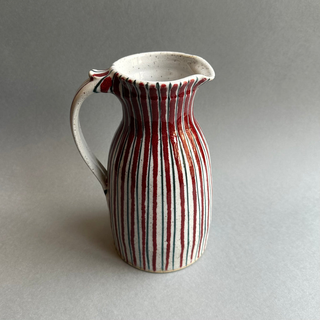 Narrow Neck Jug - Red Pinstripe