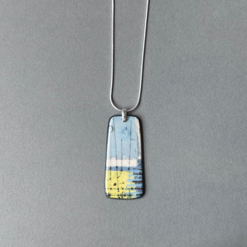 Elements ‘Flow’ Porcelain Necklace with Silver Chain