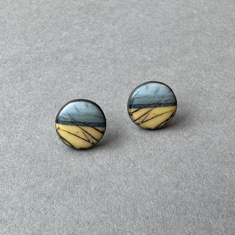 Elements ‘Skyline’ Porcelain Stud Earrings - Round