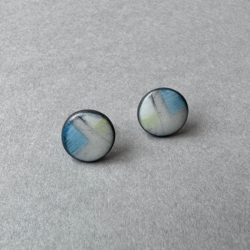 Elements ‘Mere’ Porcelain Stud Earrings - Round