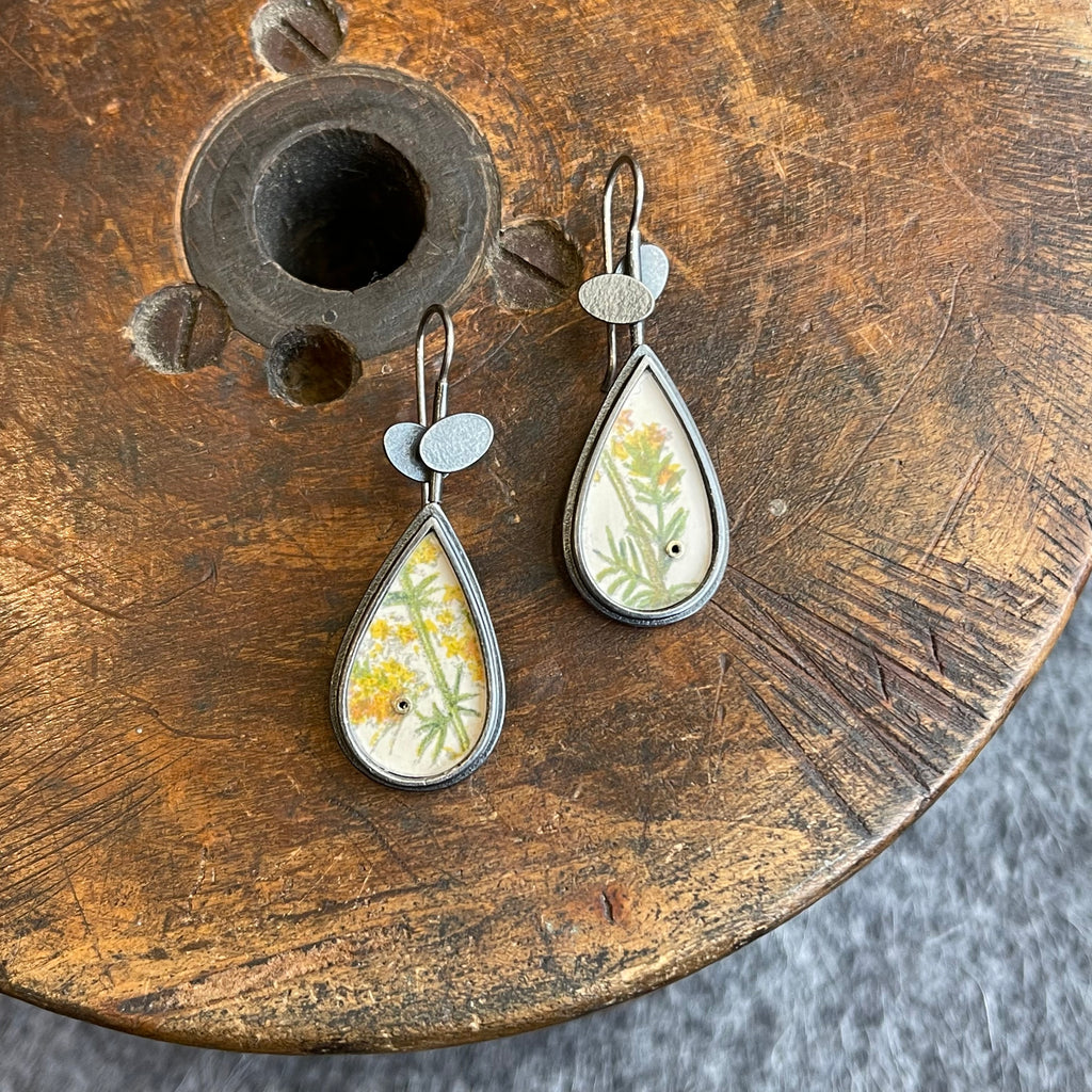 Earrings Overlapping Ovals + Raindrop [Wayside Flowers]